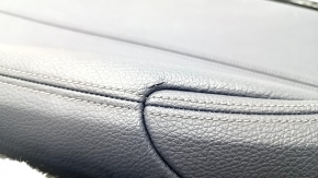 Door trim card rear left BMW 5 G30 17-23 leather dark blue, insert under dark wood, gloss, tear
