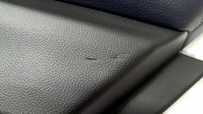 Door trim card rear right BMW 5 G30 17-23 leather dark blue, insert under dark wood, gloss, butts