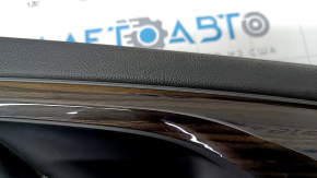 Door trim card rear right BMW 5 G30 17-23 leather dark blue, insert under dark wood, gloss, butts