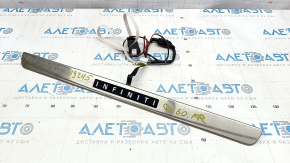 Door sill trim front right outer Infiniti JX35 QX60 13-17 chrome with backlight, butt, missing seal