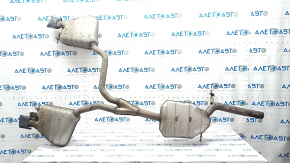 Muffler rear part with barrels Audi Q5 8R 13-17 2.0T, hybrid with damper, and chrome tips
