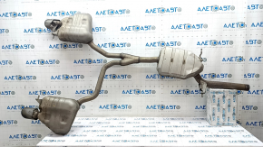 Muffler rear part with barrels Audi Q5 8R 13-17 2.0T, hybrid with damper, and chrome tips