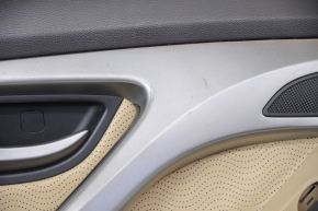 Door trim card front left Hyundai Elantra UD 11-13 prerest, beige, insert leather with perforation, armrest leather. for cleaning, rubbed