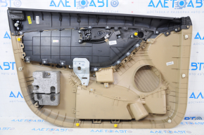 Door trim card front right Hyundai Elantra UD 11-13 prerest beige, insert leather with perforation, armrest leather. scratches, torn armrest