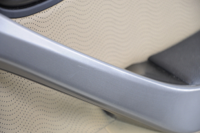 Door trim card front right Hyundai Elantra UD 11-13 prerest beige, insert leather with perforation, armrest leather. scratches, torn armrest