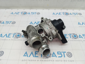 Cooling pump with thermostat housing assembly Audi Q5 8R 11-17 2.0T, hybrid with thermostat, aluminum