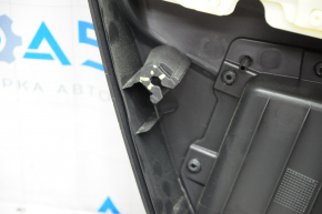 Door trim card front right VW Passat b7 12-15 USA black with black insert leather, armrest leather, molding gray gloss scratch, broken fastener