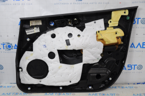 Door trim card front left Ford Fiesta 11-19 black plastic, armrest cloth, no handle cover, scratches