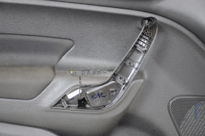 Door trim card front left Ford Fiesta 11-19 black plastic, armrest cloth, no handle cover, scratches