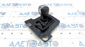 Gear knob with shifter cover VW Passat b8 16-19 16- USA leather black, glossy cover, type 1, scuffs and scratches on leather