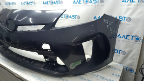 Front bumper bare Toyota Prius 30 13-15 rest, graphite, dented, tear, pressed, fracture crepe, scratches