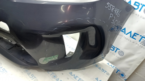 Front bumper bare Toyota Prius 30 13-15 rest, graphite, dented, tear, pressed, fracture crepe, scratches