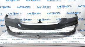 Bare front bumper BMW 5 G30 17-20 for parking sensors, gray C2Y, dents, scratches
