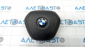 Airbag in steering wheel driver BMW 5 G30 17-23 black leather, cracked