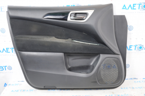 Door trim card front left Nissan Pathfinder 13-20 black with black insert cloth, armrest cloth, molding black gloss, scratches, for dry cleaning