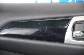 Door trim card front left Nissan Pathfinder 13-20 black with black insert cloth, armrest cloth, molding black gloss, scratches, for dry cleaning