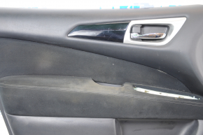 Door trim card front left Nissan Pathfinder 13-20 black with black insert cloth, armrest cloth, molding black gloss, scratches, for dry cleaning