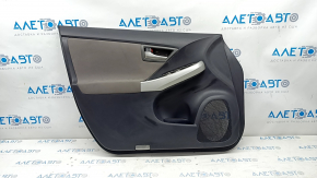 Door trim card front left Toyota Prius 30 10-15 black, gray fabric insert, crack crepe, scratches