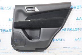 Door trim card rear right Nissan Pathfinder 13-20 black with black insert cloth, armrest cloth, scratches, for dry cleaning