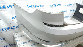 Bare rear bumper VW Passat b8 16-19 USA with moldings, white, crack on molding, scratches