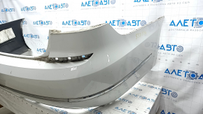 Bare rear bumper VW Passat b8 16-19 USA with moldings, white, crack on molding, scratches