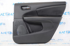 Door trim card rear right Dodge Journey 11- black with black insert leather, armrest leather, gray stitching, scratches