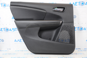 Door trim card rear left Dodge Journey 11- black with black insert leather, armrest leather, gray stitching, scratches