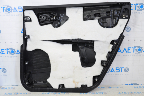 Door trim card rear left Dodge Journey 11- black with black insert leather, armrest leather, gray stitching, scratches