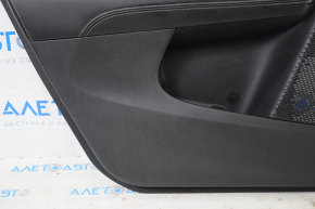 Door trim card rear left Dodge Journey 11- black with black insert leather, armrest leather, gray stitching, scratches