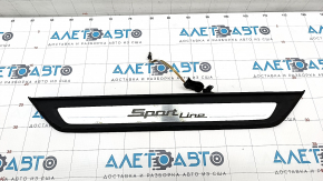 Door sill trim outer front right BMW 5 G30 17-23 Sport Line, with backlight, corrosion, trim peeled off, scratches