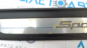 Door sill trim outer front left BMW 5 G30 17-23 Sport Line, with backlight, corrosion, trim peeled off, scratches