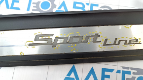 Door sill trim outer front left BMW 5 G30 17-23 Sport Line, with backlight, corrosion, trim peeled off, scratches