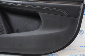 Door trim card front right Dodge Journey 11- black with black insert leather, armrest leather, gray stitching, scratches
