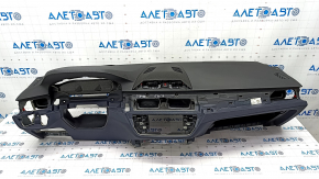 Torpedo front panel with AIRBAG BMW 5 G30 17-23 black with blue, under projection, rusty pyropatron