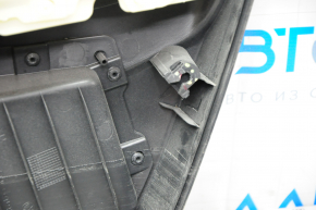 Door trim card front left VW Passat b7 12-15 USA black with black insert leather, armrest leather, molding gray gloss, tears, broken crepe, scratches