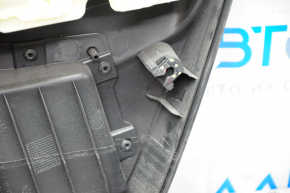 Door trim card front left VW Passat b7 12-15 USA black with black insert leather, armrest leather, molding gray gloss, tears, broken crepe, scratches