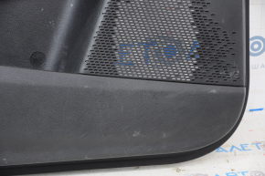 Door trim card front left Dodge Journey 11- black with black insert leather, armrest leather, gray stitching, dented armrest, scratches, needs cleaning