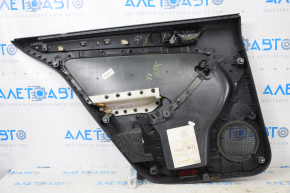 Door trim card rear right VW Jetta 11-18 USA black with beige insert leather, armrest leather, molding beige, scratches