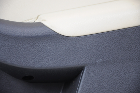 Door trim card rear right VW Jetta 11-18 USA black with beige insert leather, armrest leather, molding beige, scratches