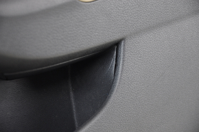 Door trim card front right VW Jetta 11-18 USA black with beige insert leather, armrest leather, molding beige, scratches