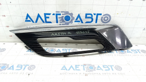 Front bumper grille left Ford Fusion mk5 17-18 under fog lights LED gloss, with chrome molding, sand