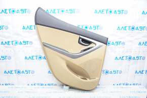 Door trim card rear left Hyundai Elantra UD 11-13 pre-rest beige, trim beige leather, armrest leather, under heating scratches