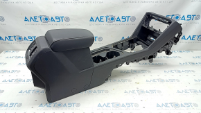 Central console armrest and cup holders VW Tiguan 18 - leather black, scratches, for dry cleaning