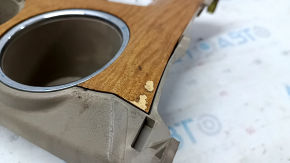 Center console trim with cup holder Toyota Highlander 08-10 beige, varnish peeled