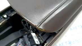 Central console armrest Ford Fusion mk5 17-20 gray, brown leather, worn armrest