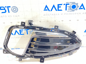 Front bumper grille left Ford Edge 19- under fog lights with chrome molding
