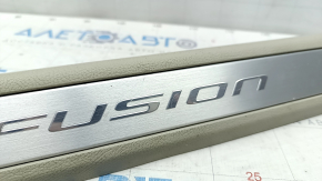 Door sill trim front right Ford Fusion mk5 17-20 gray, with chrome insert, scratches
