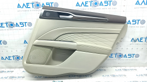 Door trim card rear right Ford Fusion mk5 17-20 titanium, grey leather, with grey insert under a diamond, insert under a tree, upper trim brown