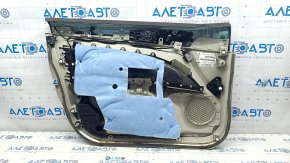 Door trim card front right Ford Fusion mk5 17-20 titanium, grey leather, with grey insert under a diamond, insert under a tree, upper overlay brown, scratches, scuffed