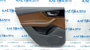 Door trim card rear left Audi Q7 16-19 leather brown, wood insert, BOSE